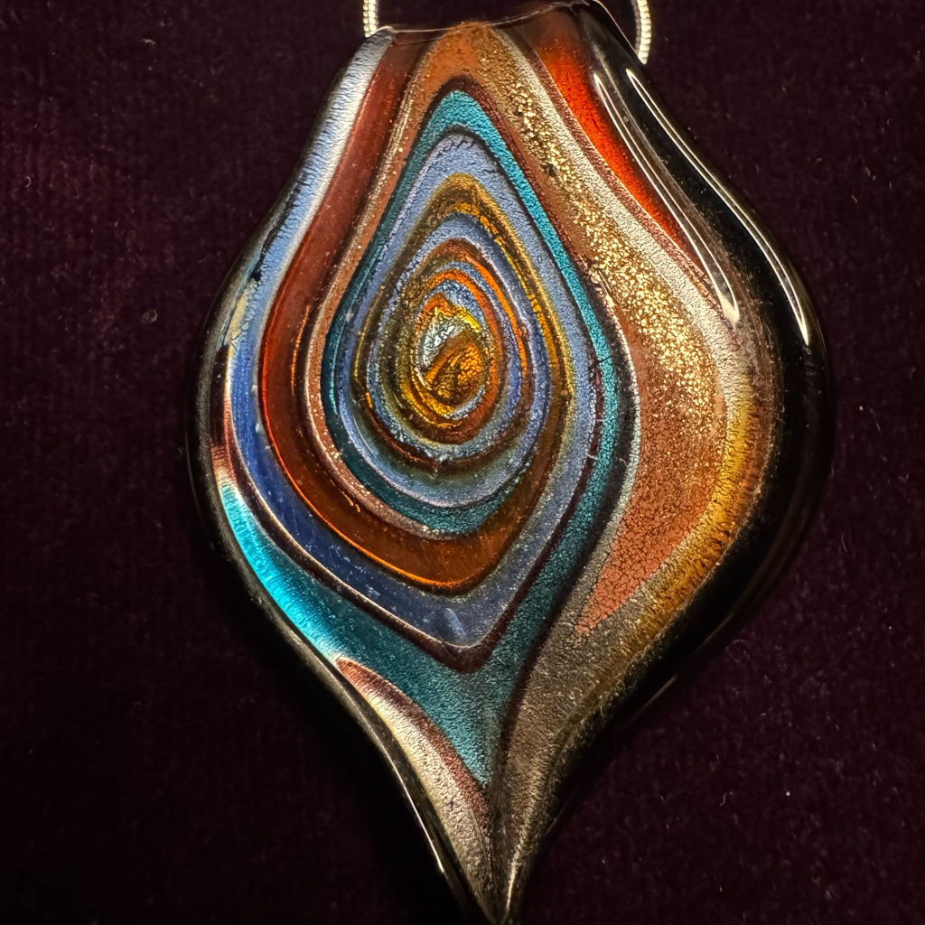 Blue And Orange Teardrop Necklace With Eye-Catching Design 21$